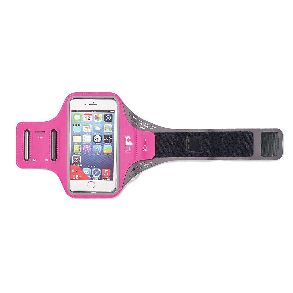Ultimate Performance Ridgeway armband phone holder with adjustable strap and clear window for secure exercise use.