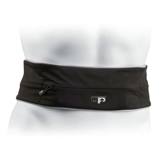 Black Ultimate Performance Fitbelt from Ultimate Performance sporting goods, shown in a close-up image.
