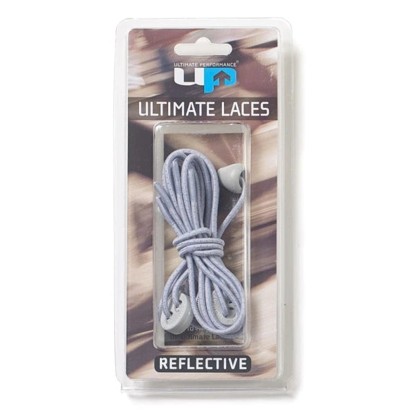 Reflective Ultimate Performance elastic no-tie shoelaces with locks, 118cm, for sports footwear, shown in the product image.