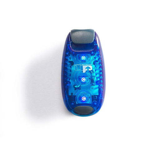Ultimate Performance Eddystone Clip-On LED Light for sporting goods, showing the compact clip-on design and bright LED bulb.
