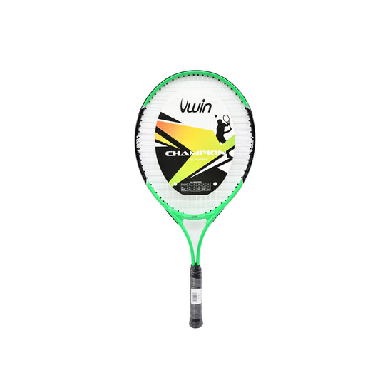 Uwin Champion Junior tennis racket with a lightweight frame and colorful grip, designed for young players in sporting goods.
