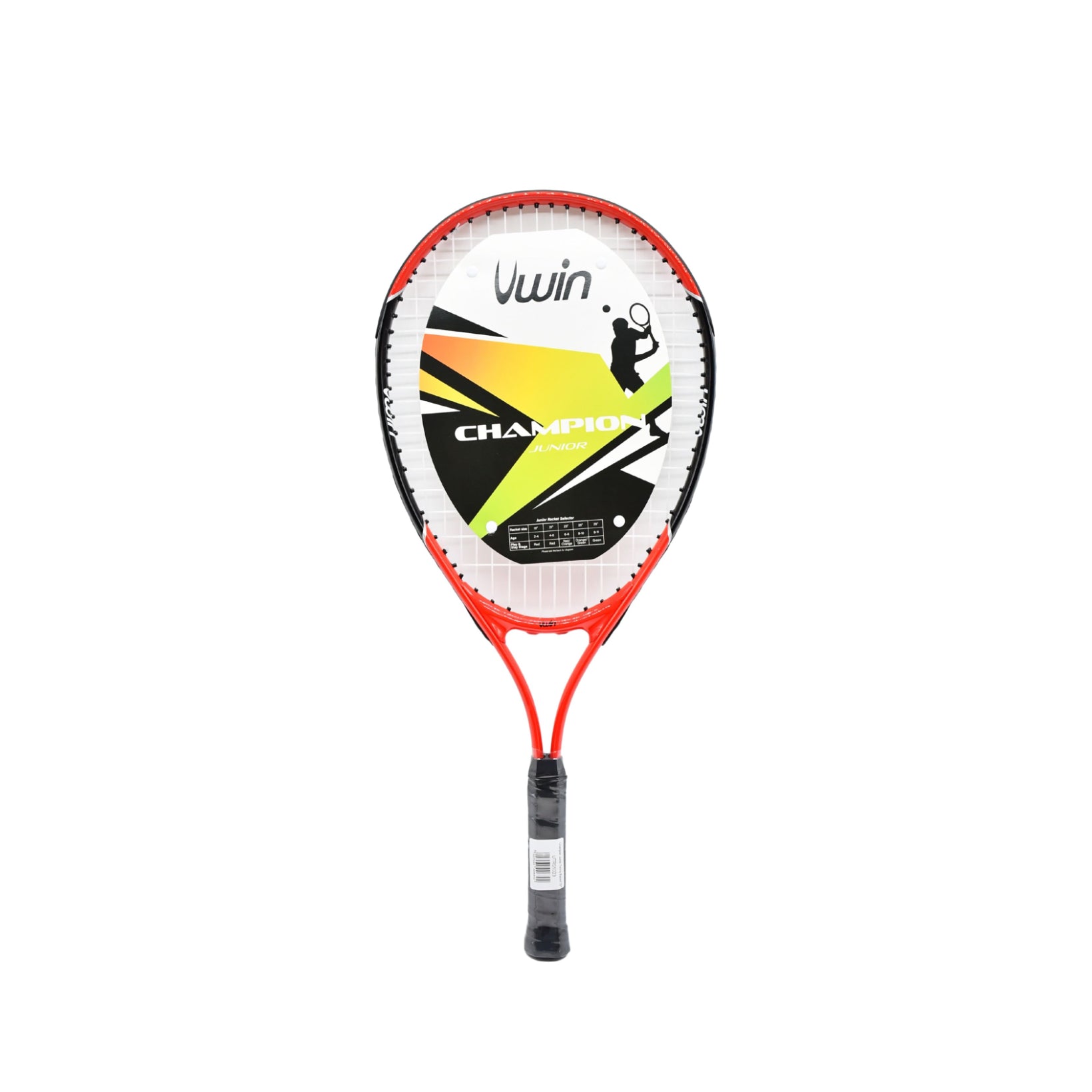Uwin Champion Junior Tennis Racket with lightweight frame and colorful grip for young players, perfect for beginner tennis enthusiasts.