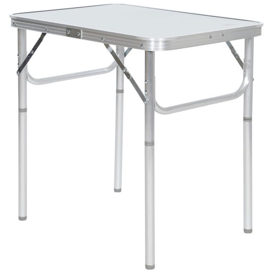 Trespass portable camping table set up outdoors, lightweight and foldable for convenient outdoor sporting goods use.