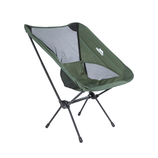 Trespass Perch folding chair for outdoor and sporting activities, lightweight and portable for easy transport.