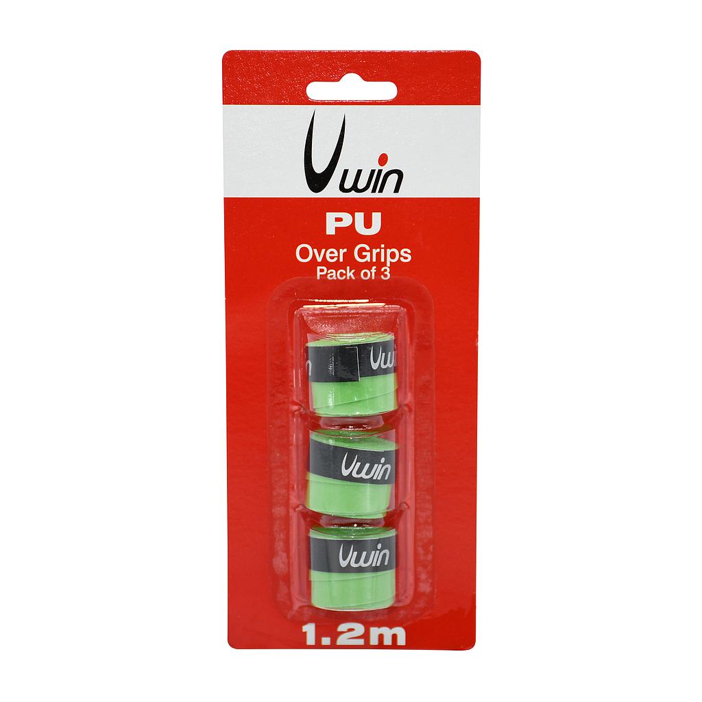 Uwin over grip for tennis, badminton, and squash rackets, pack of 3, sporting goods accessory, black rubber grip.