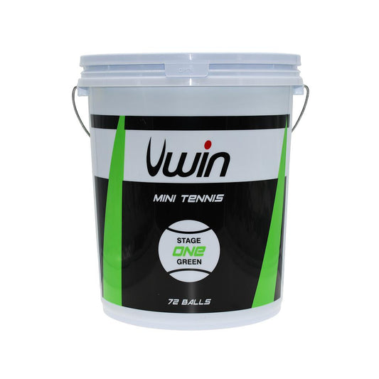 Uwin Stage 1 Green tennis balls in a bucket, set of 72, ideal for tennis practice and games, sporting goods equipment