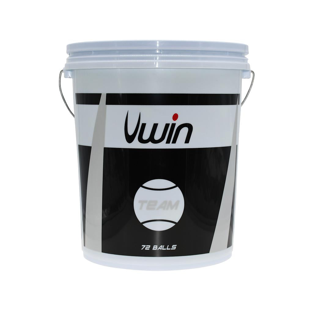 Uwin Team Pressureless Tennis Balls in a bucket, sporting goods, 72 pressureless tennis balls for practice or matches