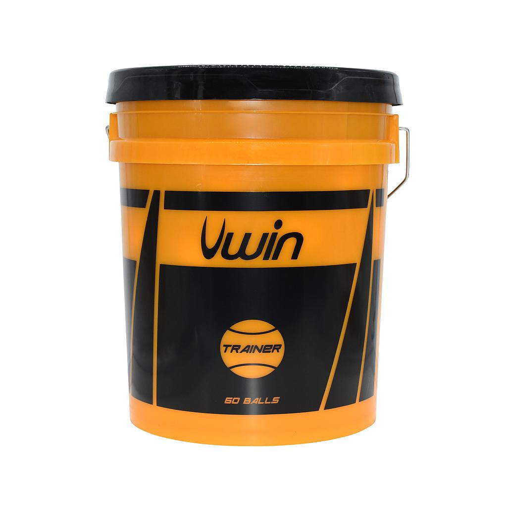 Uwin Trainer tennis balls in a bucket, set of 60, sporting goods, durable rubber tennis balls for practice and play