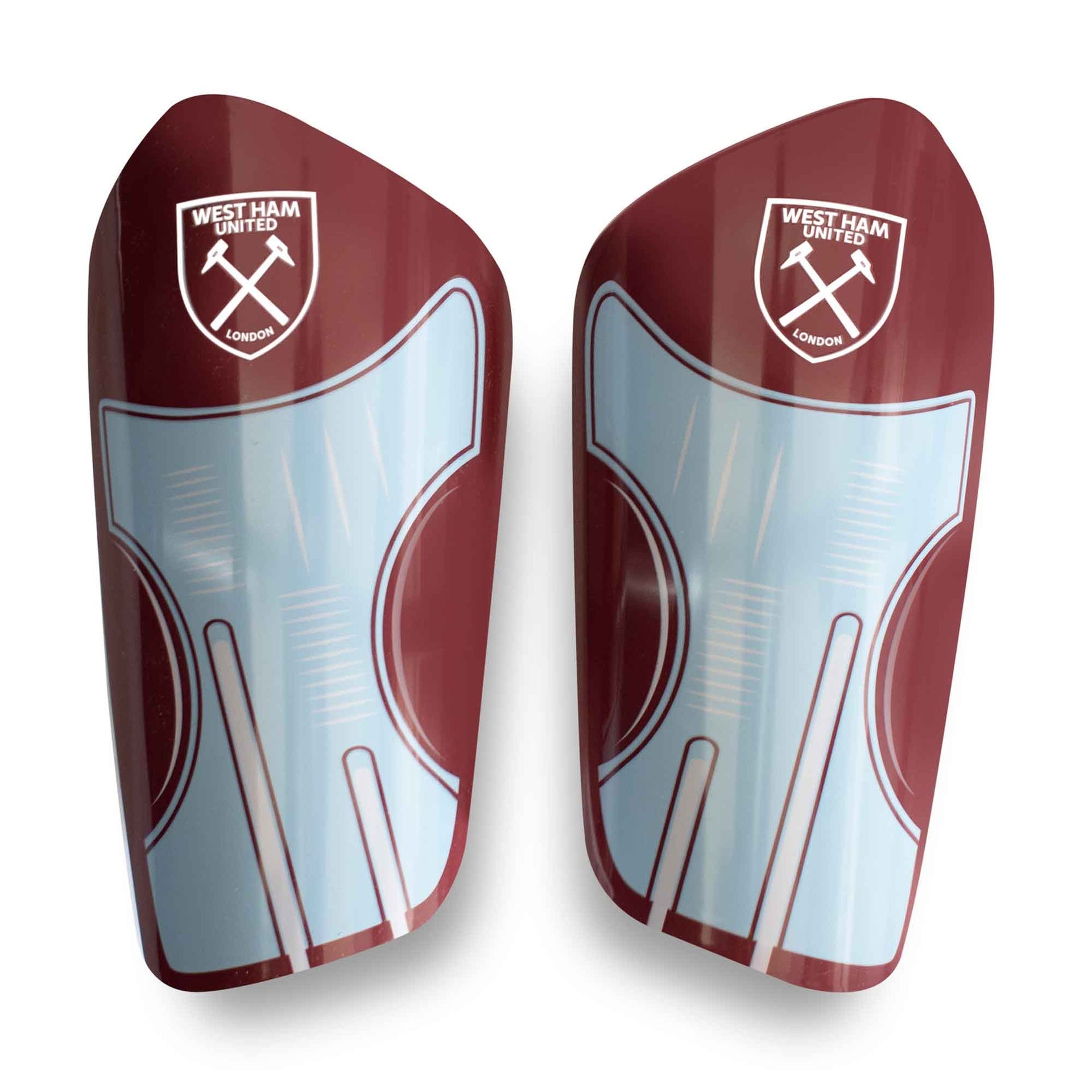Team Merchandise slip-in shin guards for sports, featuring padded protection and adjustable straps for secure fit.