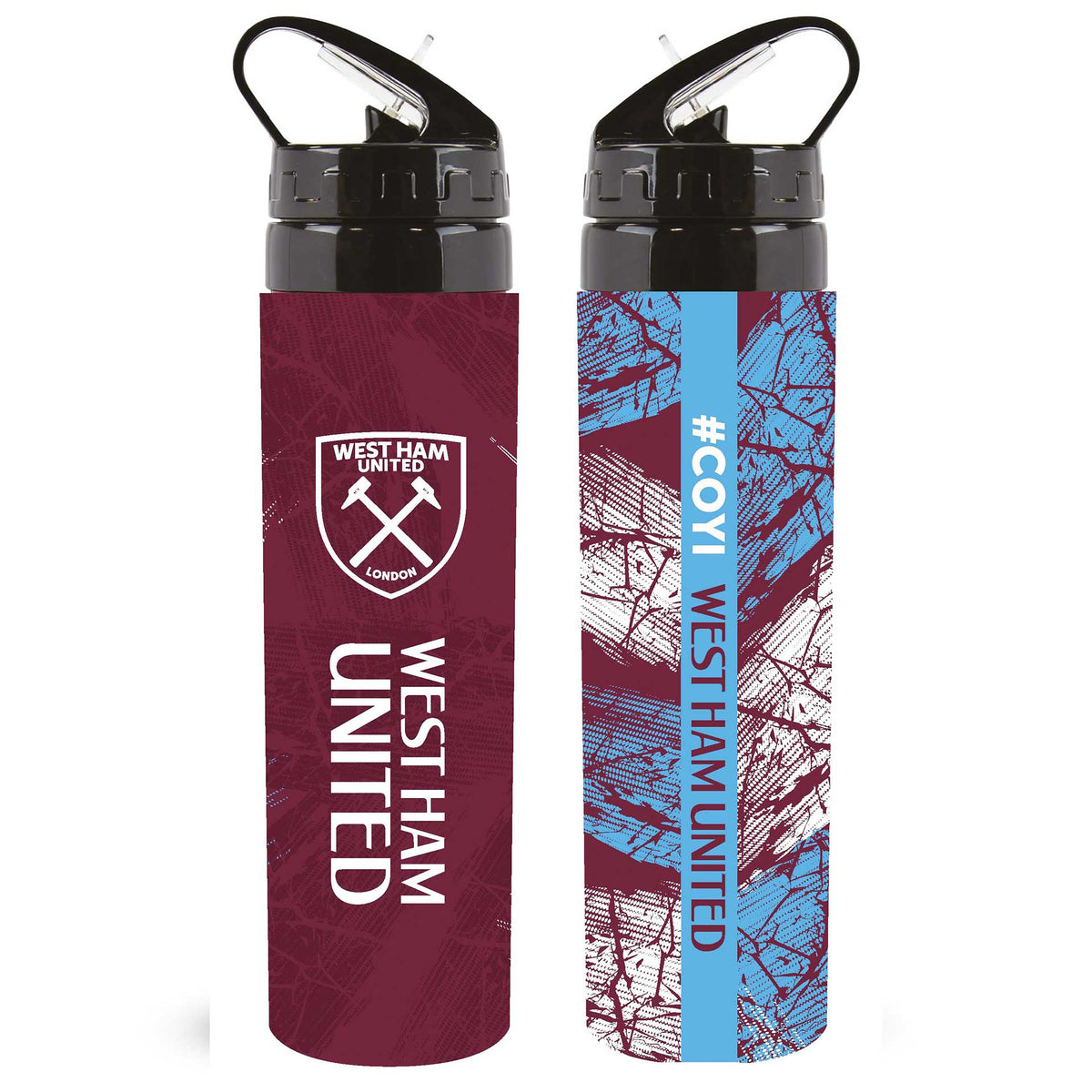 Team Merchandise aluminium 750ml sports water bottle with black cap, ideal for active use and outdoor sports.