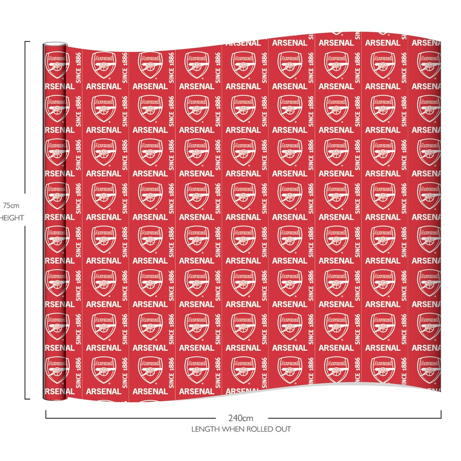 Foco Team Merchandise Christmas gift wrap paper with festive sports-themed design, measuring 70cm by 240cm.