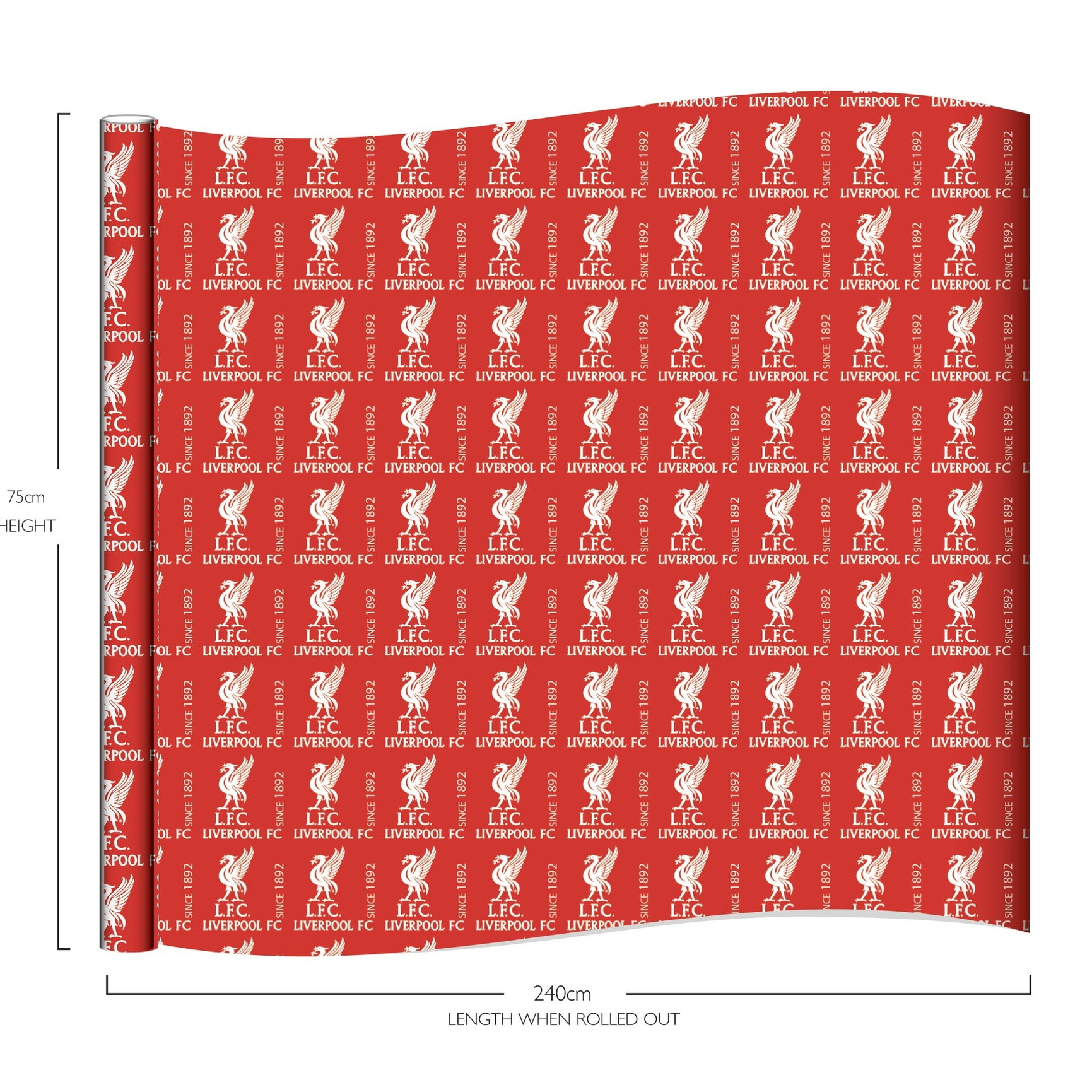 Foco Christmas gift wrap paper featuring sports team merchandise design, 70cm x 240cm, ideal for holiday gift wrapping.