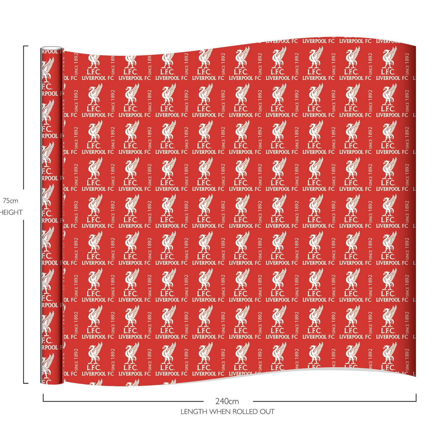 Foco Christmas gift wrap paper featuring team merchandise design, 70cm by 240cm, perfect for sports-themed holiday wrapping