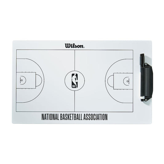 Wilson Dry Erase Basketball Coach Board showing X and O strategy markings for coaching and game planning.