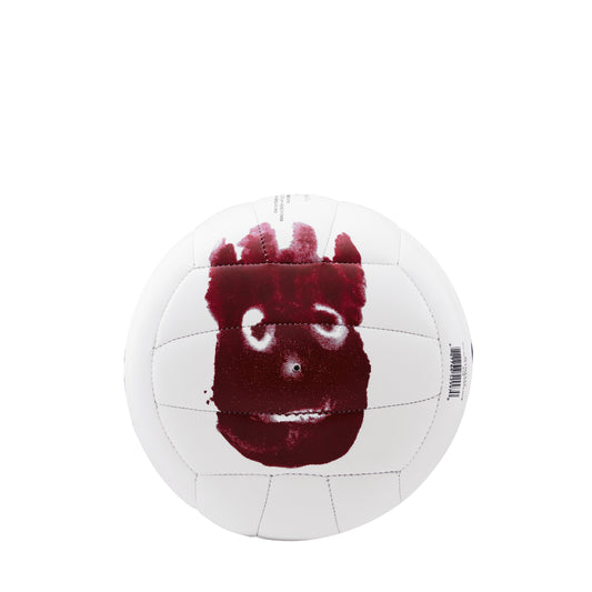 Wilson Mr Wilson Cast Away mini volleyball with brand logo and textured surface, ideal for recreational outdoor play.