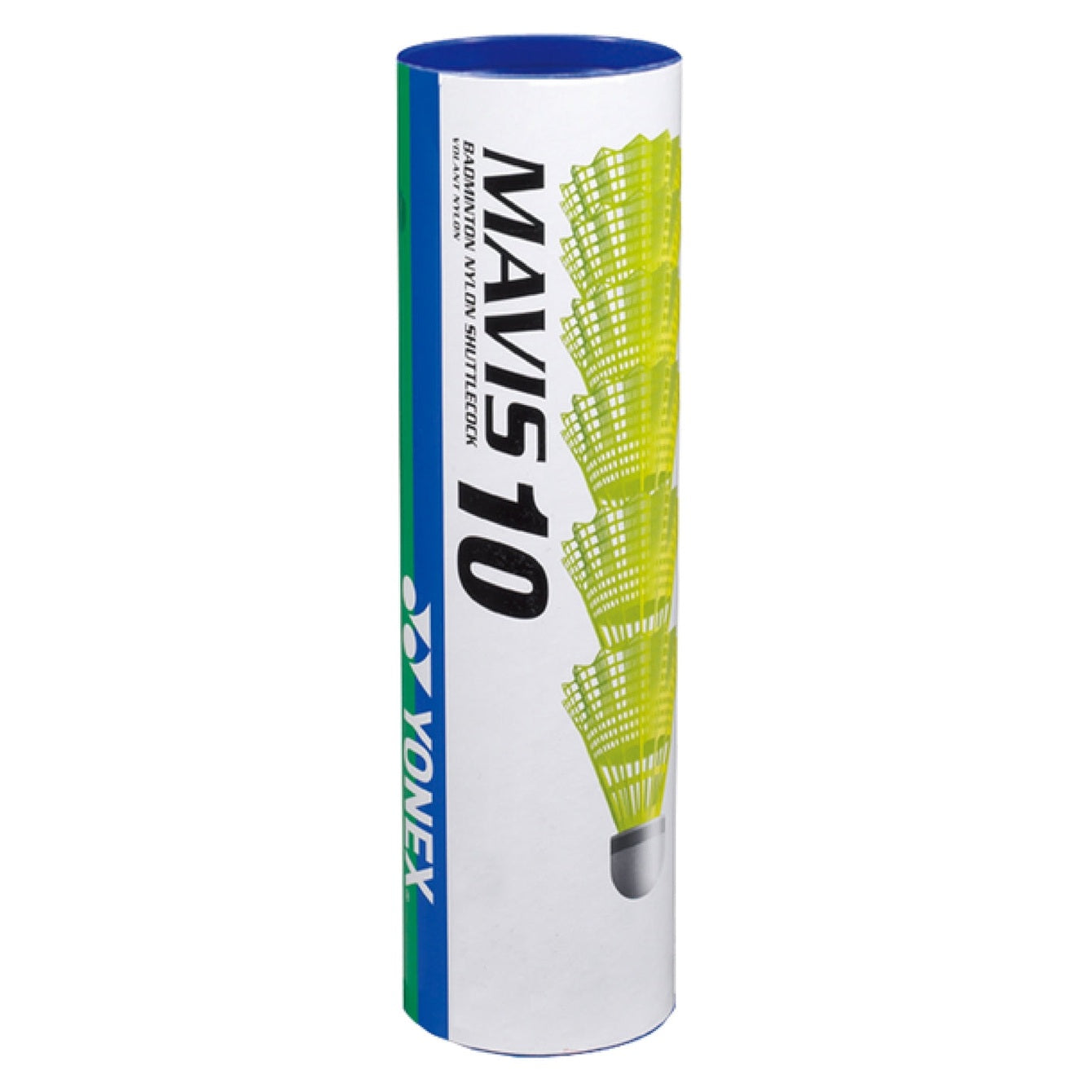 Yonex Mavis 10 White Shuttles - Yellow Blue Speed