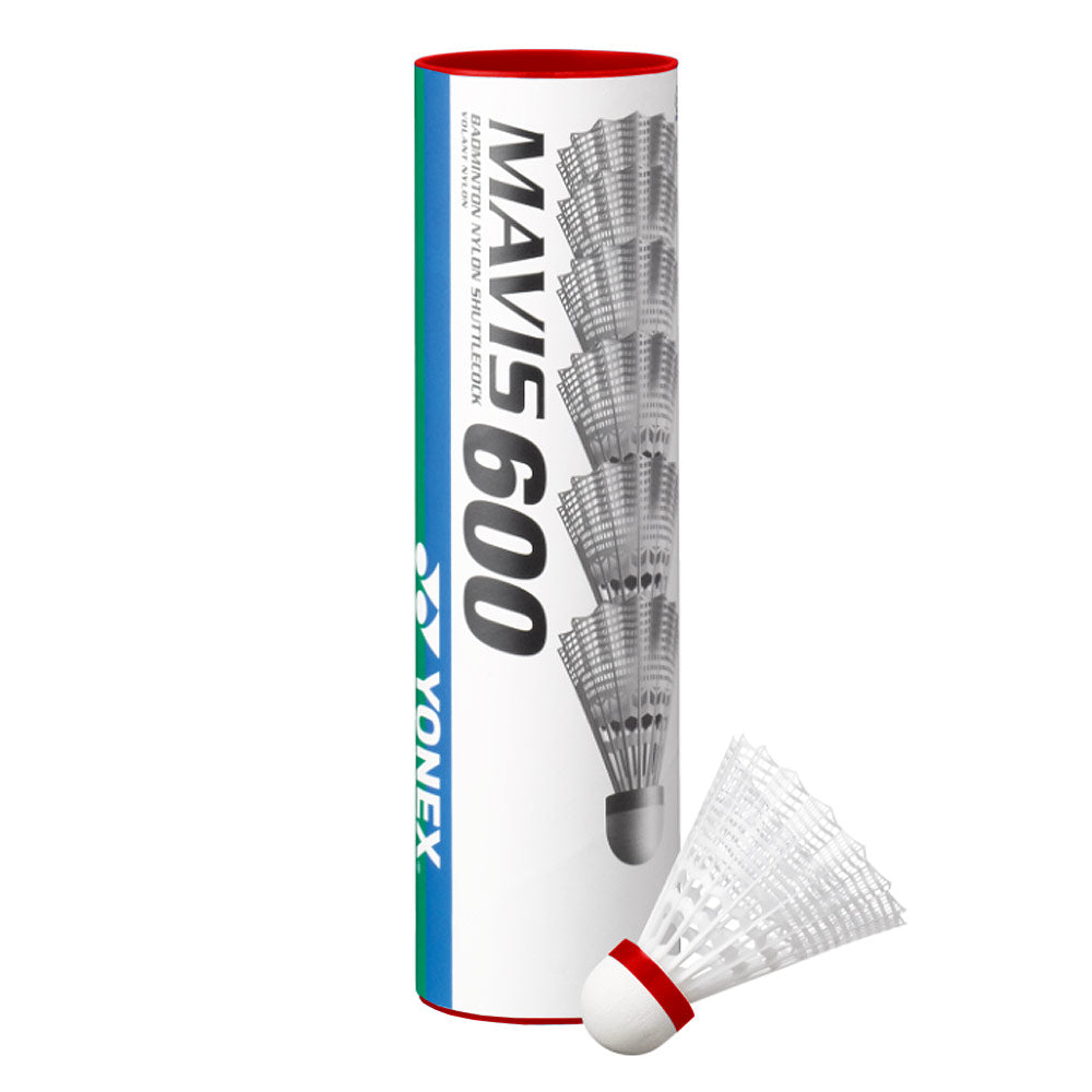 Yonex Mavis 600 White Shuttles - Fast Red Speed