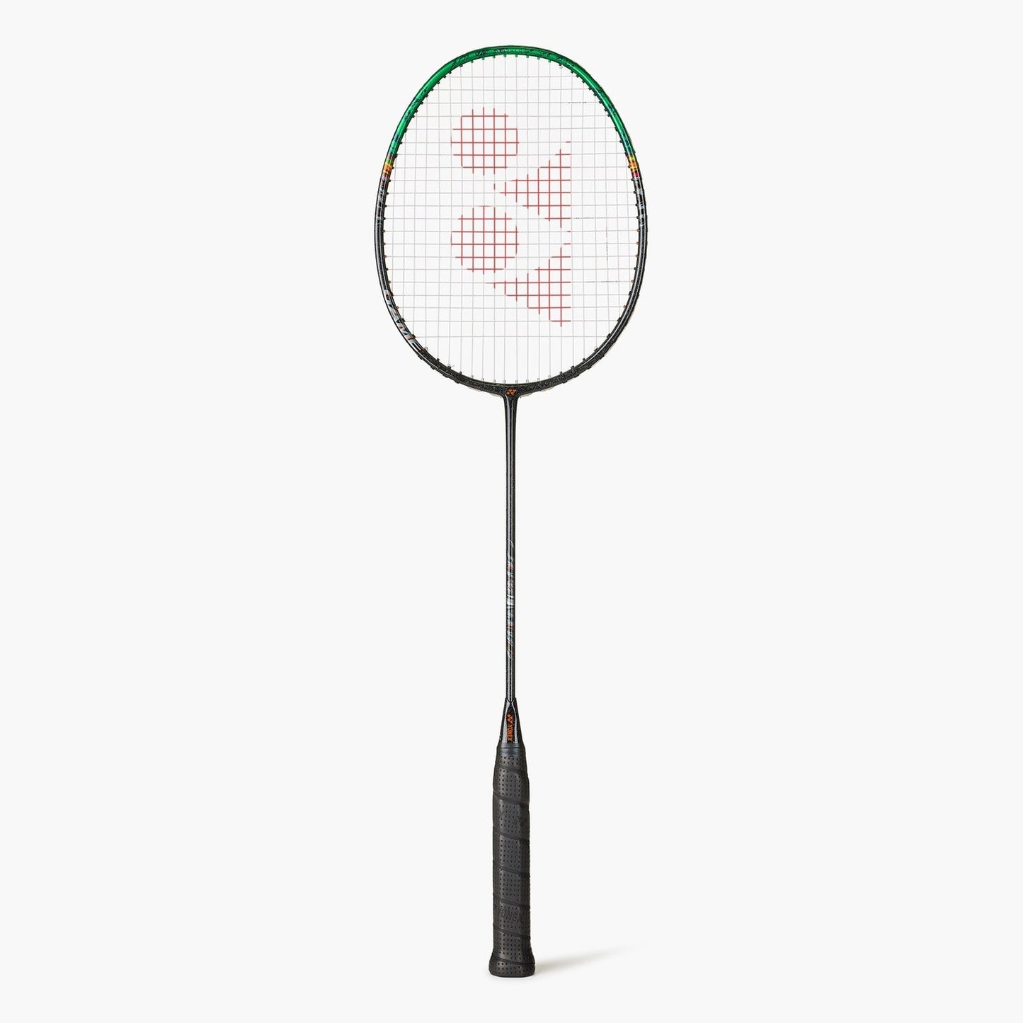Yonex Astrox 99 Game badminton racket with black and red design, lightweight frame, and aerodynamic shaft for powerful smashes.