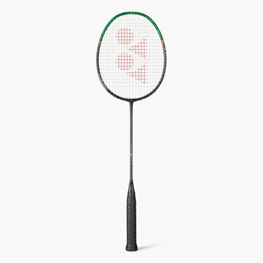 Yonex Astrox 99 Game badminton racket with black and red design, lightweight frame, and aerodynamic shaft for powerful smashes.