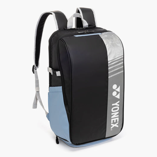 Yonex badminton club backpack with multiple compartments and padded straps, designed for comfortable sport gear storage.