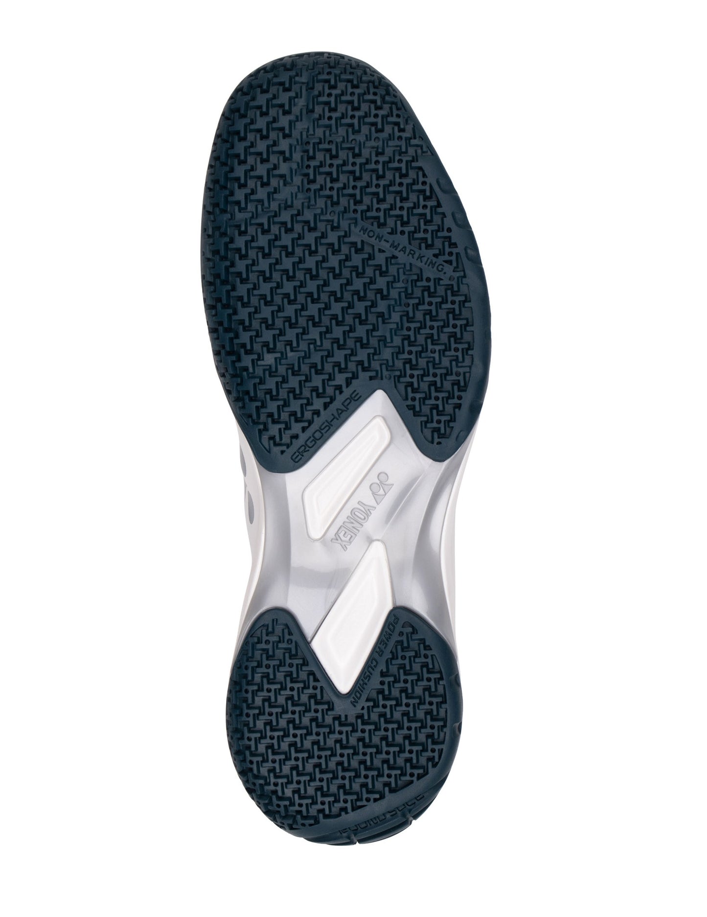 Yonex Unisex Badminton Shoe 65 X with white and black design, featuring cushioned sole and breathable upper material.