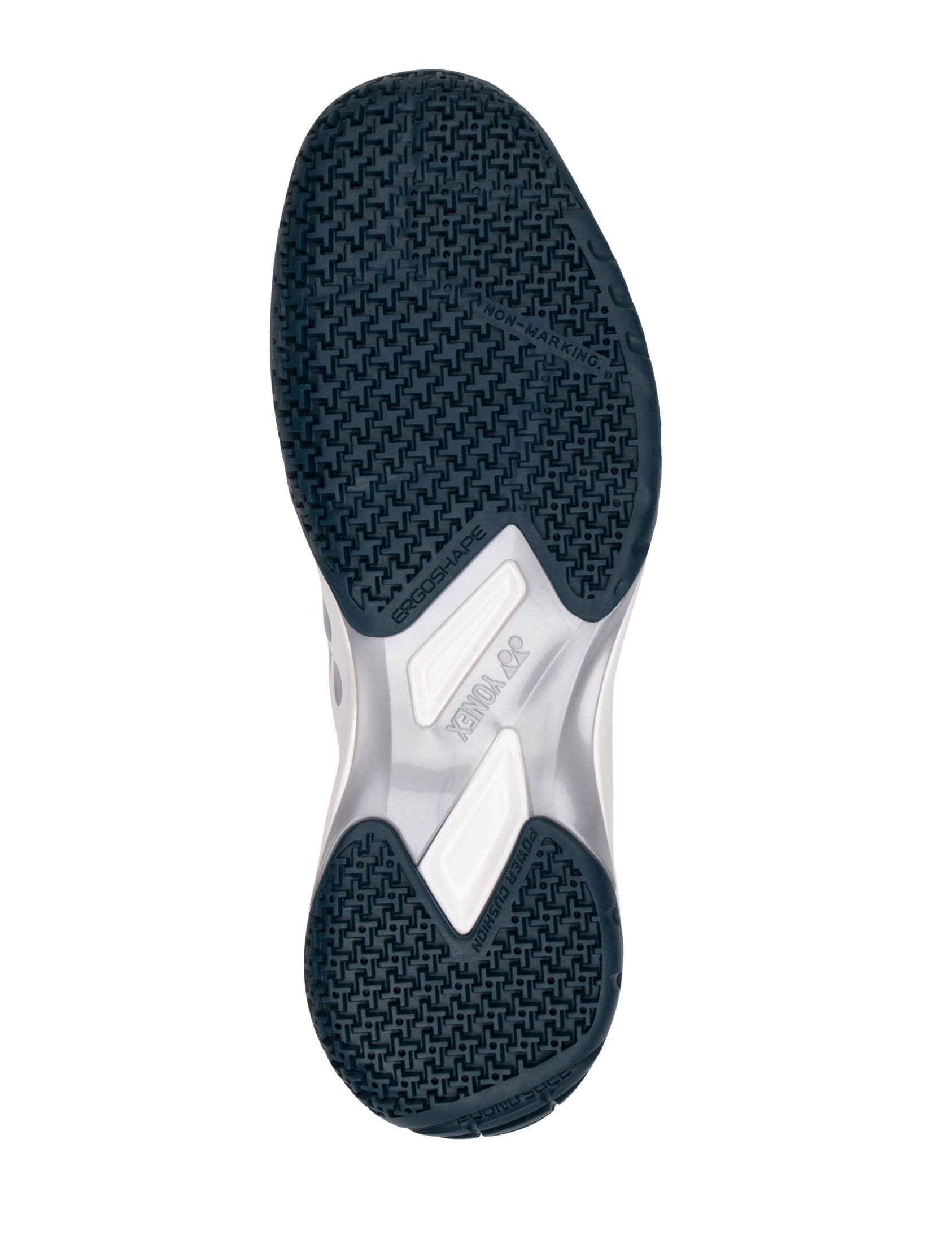 Yonex Unisex Badminton Shoe 65 X with white and black design, featuring cushioned sole and breathable upper material.