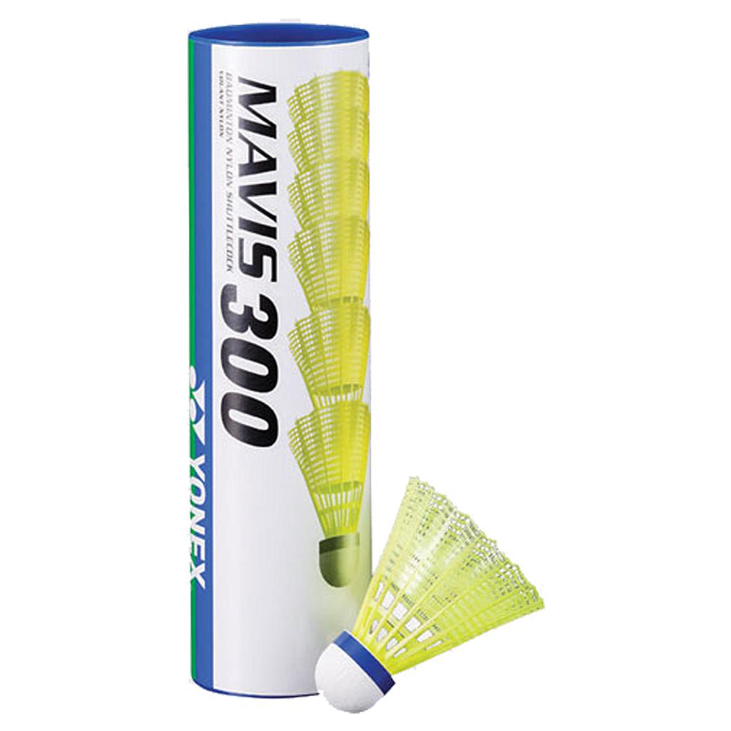 Yonex Mavis 300 Nylon Shuttlecocks, tube of 6, durable badminton shuttlecocks for recreational and professional play
