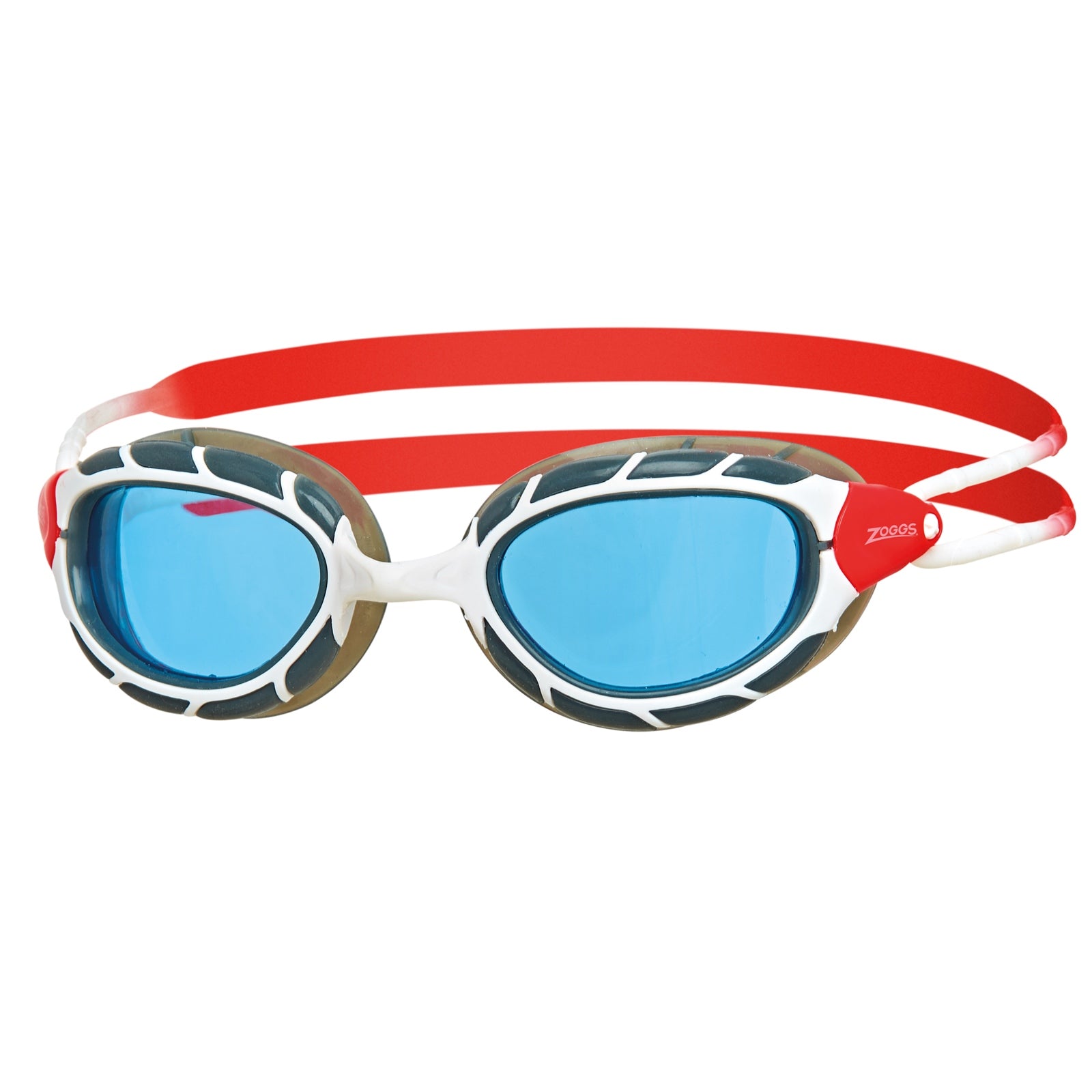Zoggs Predator senior swimming goggles with clear lenses and adjustable strap, designed for comfortable fit and optimal vision.