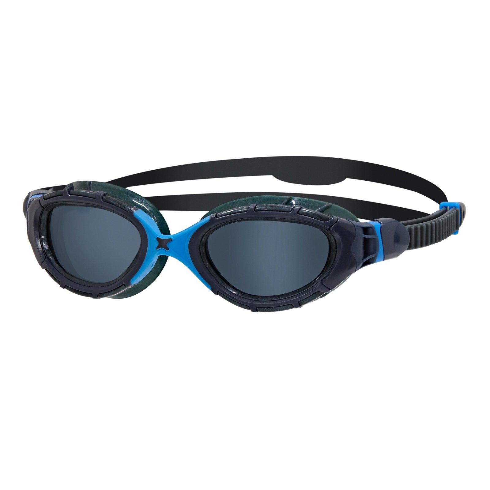 Zoggs Predator Flex senior swimming goggles with adjustable straps and clear lenses, designed for comfortable swimming.