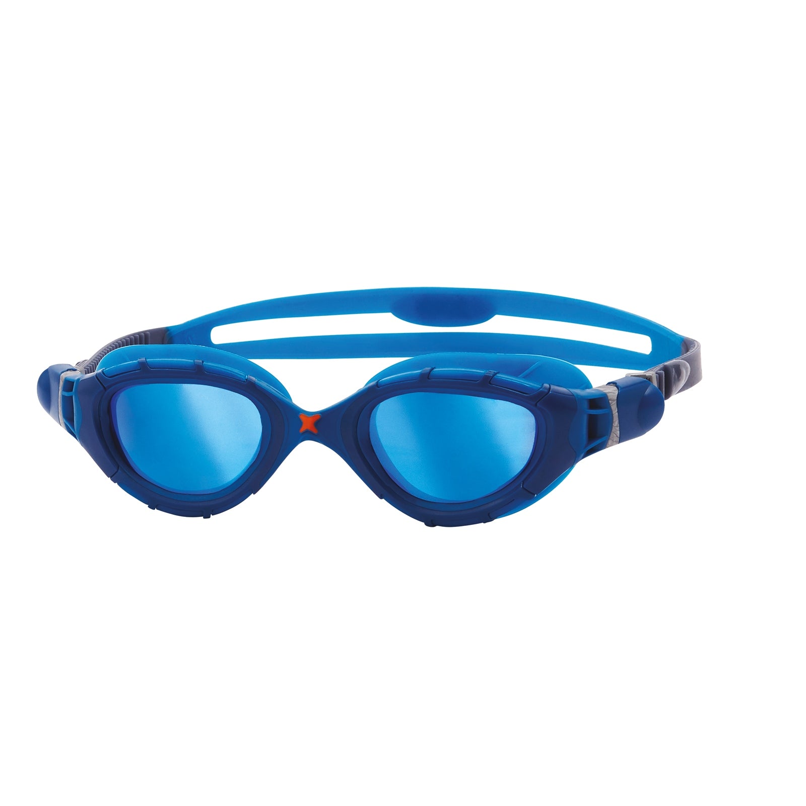Zoggs Snr Predator Flex Titanium swimming goggles with adjustable strap and tinted lenses for comfortable fit and clear vision.