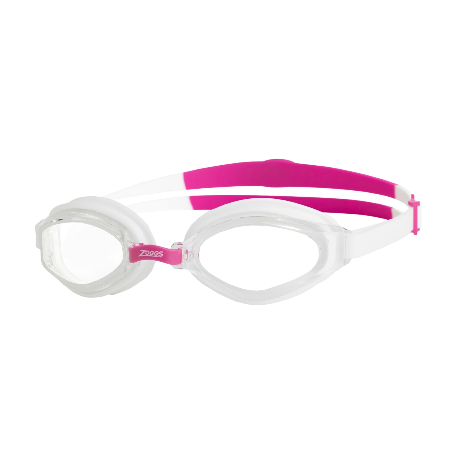 Zoggs Endura Max swimming goggles with clear lenses and adjustable strap, designed for comfortable swimming.