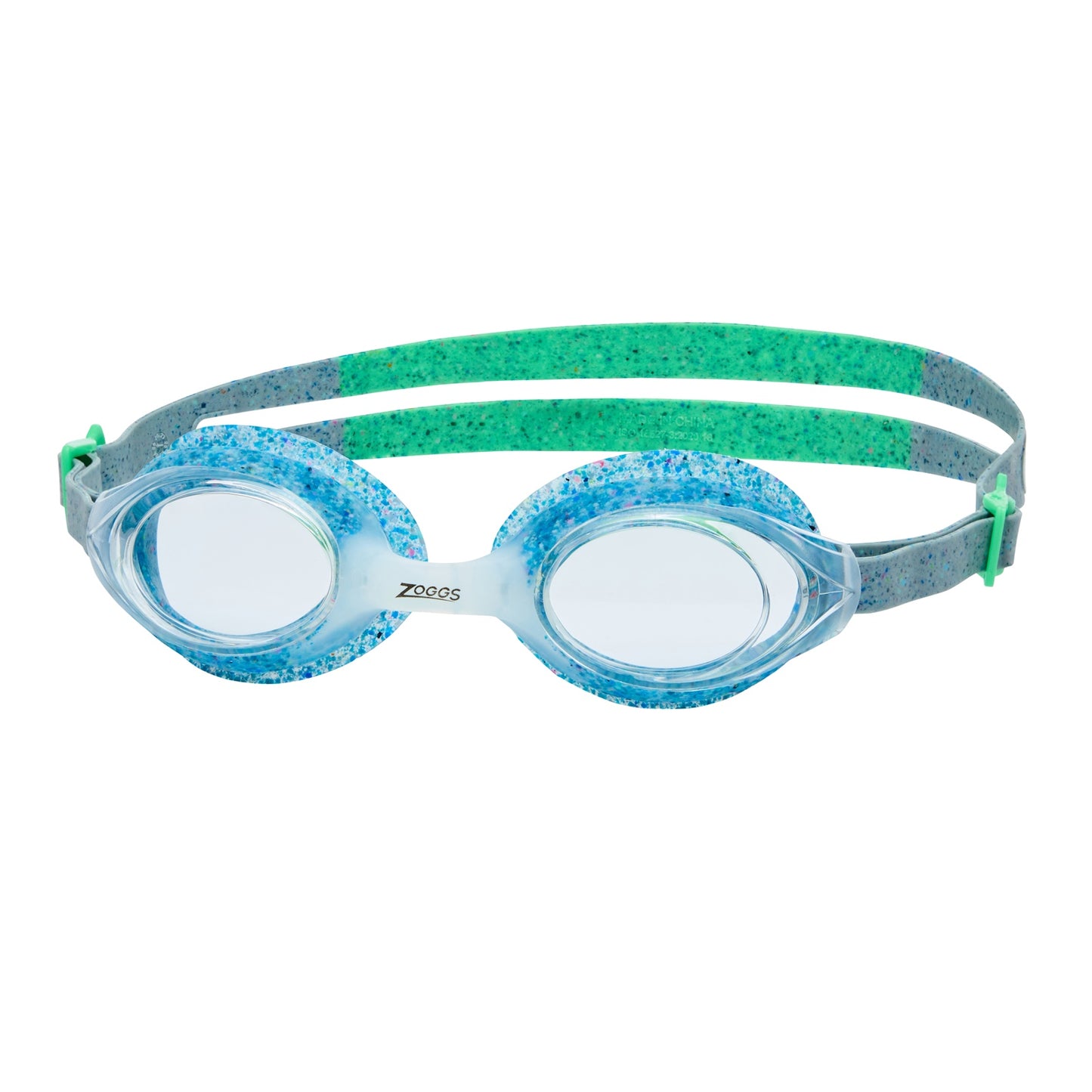 Zoggs Snr Bondi Remix swimming goggles with clear lenses and adjustable straps, designed for comfortable swimming.