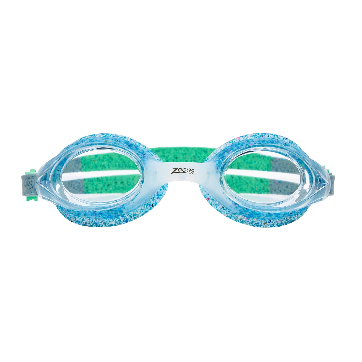 Zoggs Snr Bondi Remix swimming goggles with clear lenses and adjustable straps, designed for comfortable swimming.
