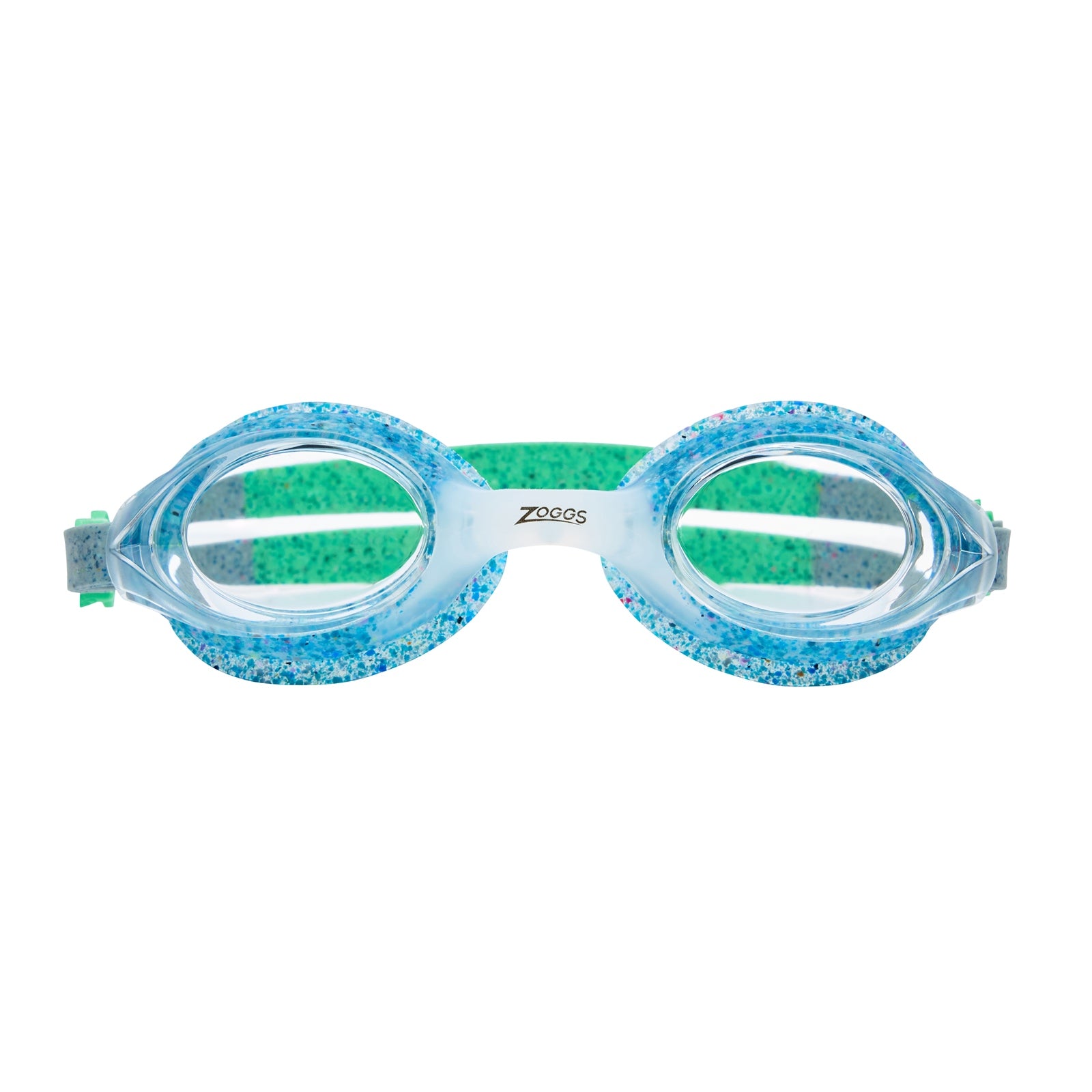 Zoggs Snr Bondi Remix swimming goggles with clear lenses and adjustable straps, designed for comfortable swimming.