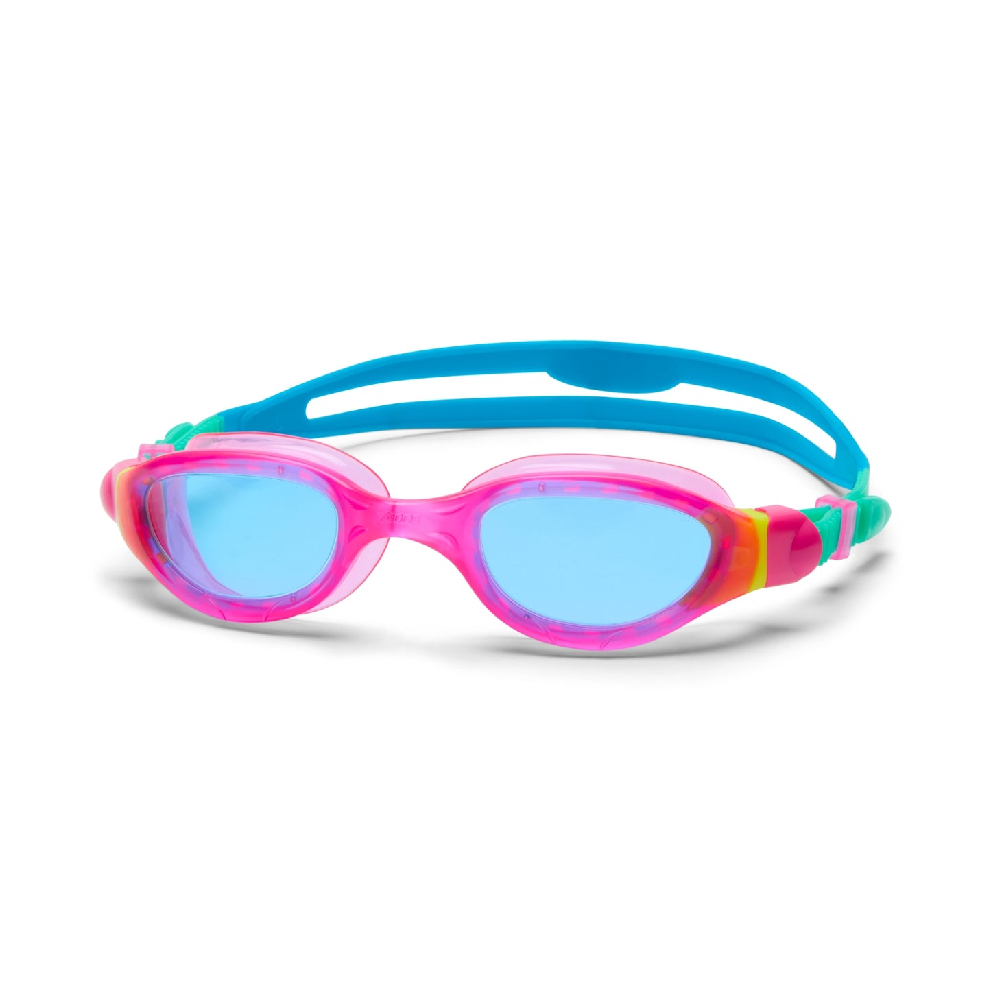 Zoggs Junior Phantom 2.0 swim goggles with adjustable straps and clear lenses, designed for kids' swimming activities.