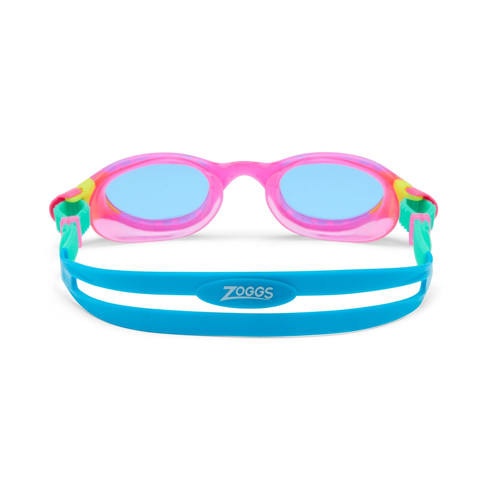 Zoggs Junior Phantom 2.0 swim goggles with clear lenses and adjustable straps, designed for kids' swimming safety and comfort.