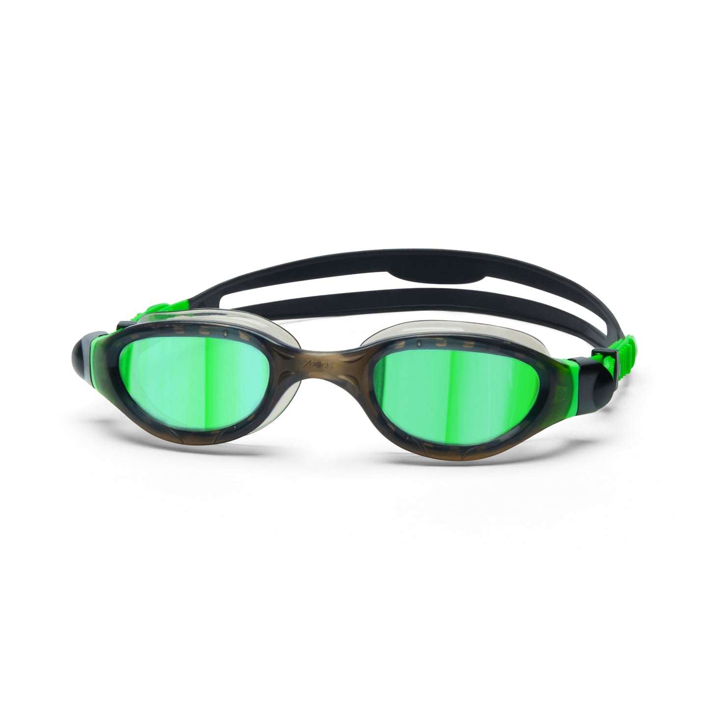Child wearing Zoggs Jnr Phantom Titanium swimming goggles, clear lenses and adjustable strap, designed for young swimmers.