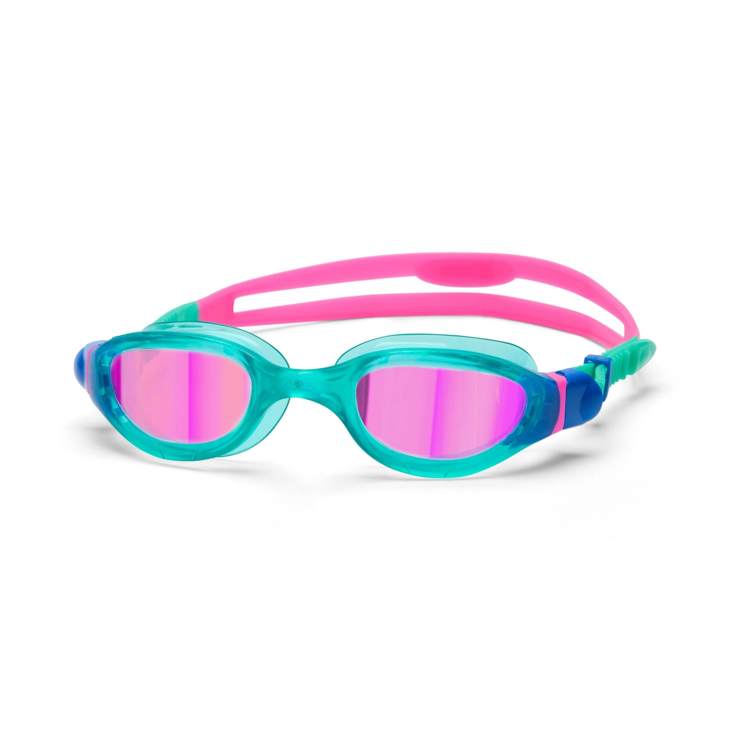 Children's Zoggs Jnr Phantom Titanium swimming goggles with clear lenses and adjustable strap, designed for comfortable swimming.