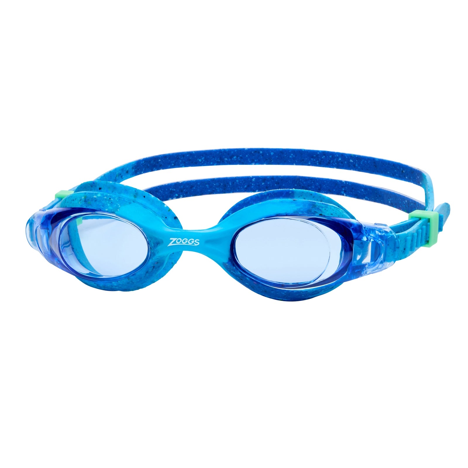 Zoggs Little Bondi Remix swimming goggles with clear lenses and adjustable strap, designed for kids' swimming activities.