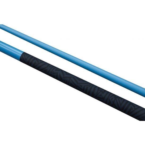 PowerGlide Quanta Carbon pool cue by Allsports Superstore, 57-inch, 2-piece design with blue finish and 10mm tip.