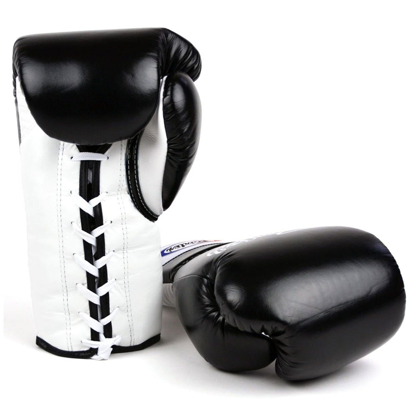 Fairtex Muay Thai Boxing Lace-up Sparring Boxing Gloves Black-White