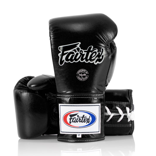 BGL6 Fairtex Black Lace-up Competition Gloves