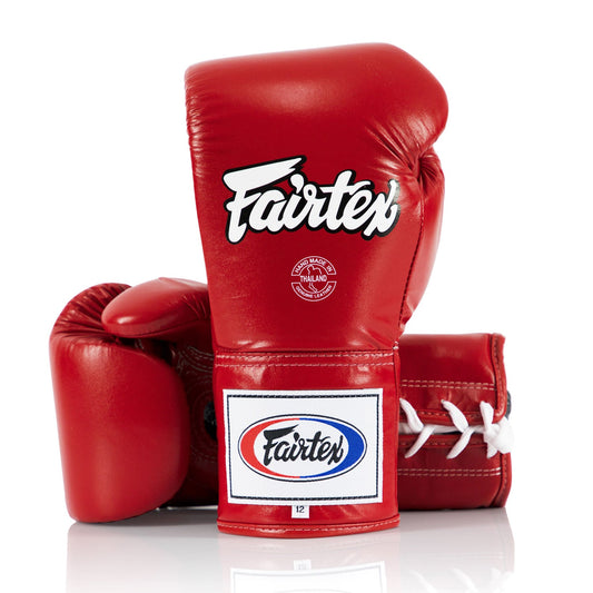 Fairtex Muay Thai Boxing Lace-up Competition Boxing Gloves Red