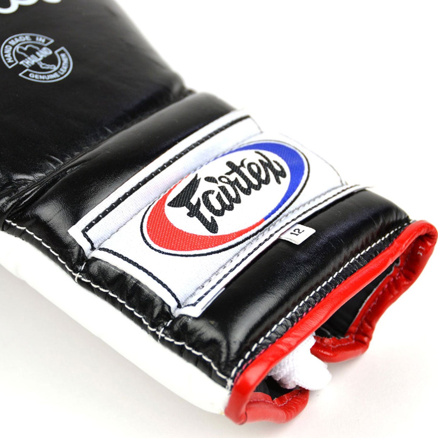 Fairtex Mexican Lace-up Muay Thai Boxing Gloves Black-White-Red