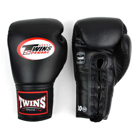 Twins Lace-up Boxing Gloves Black