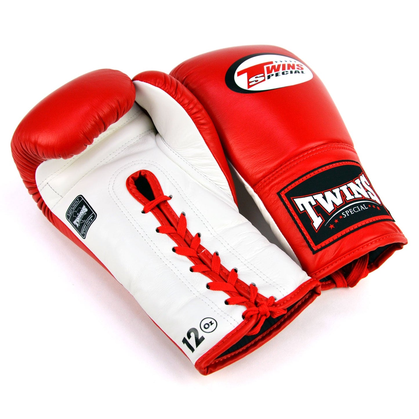 Twins Lace-up Muay Thai Boxing Gloves Red-White