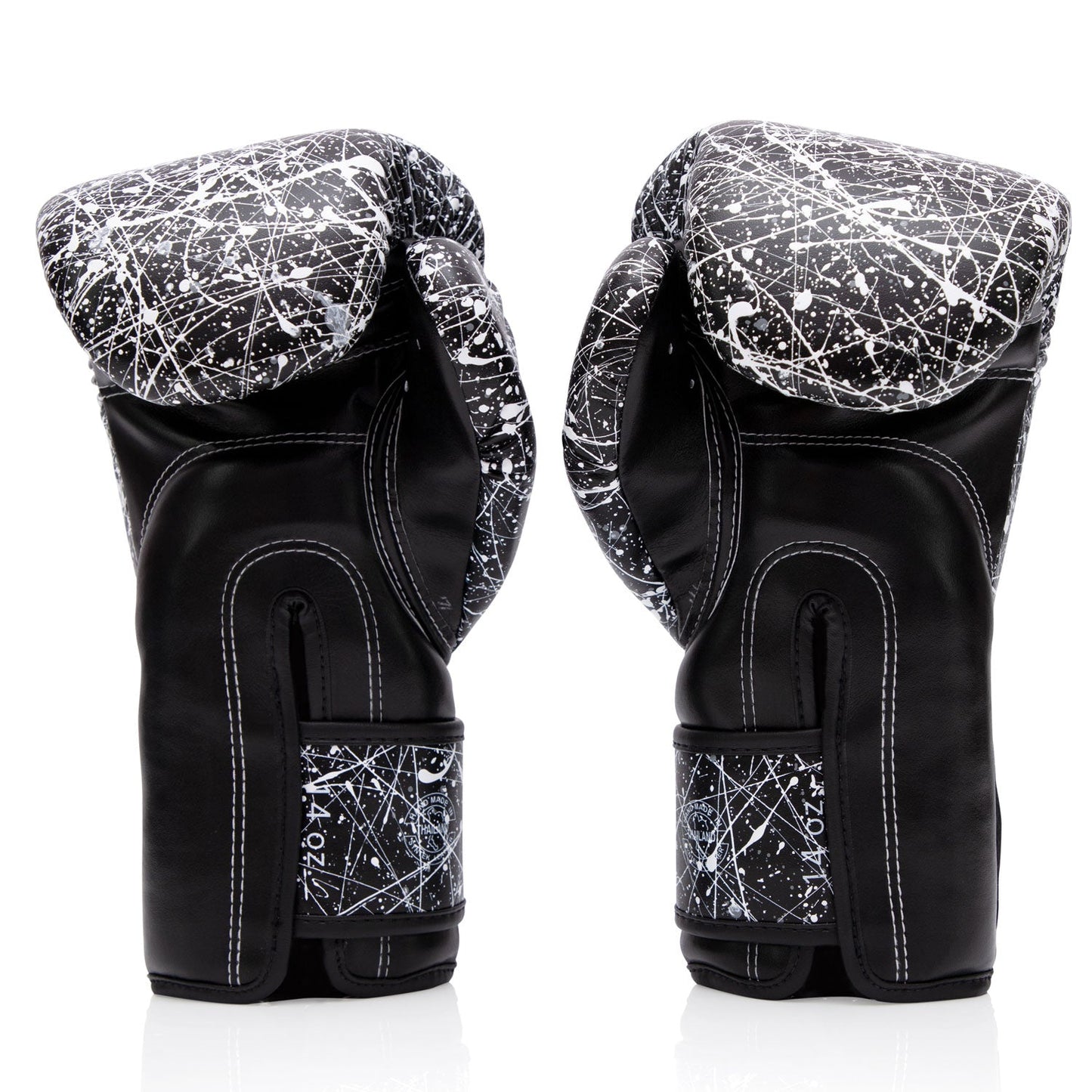 Fairtex Painter Microfibre Muay Thai Boxing Gloves Black-White