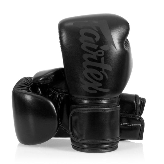 Fairtex Microfibre Muay Thai Boxing Gloves Solid Black