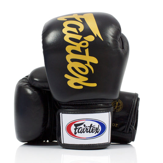 Fairtex Muay Thai Boxing Deluxe Tight-Fit Boxing Gloves Black