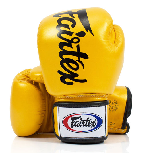 Fairtex Muay Thai Boxing Deluxe Tight-Fit Boxing Gloves Gold